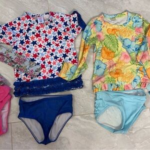 Ruffle Butts 4T and 5T lot of 4 girls swim sets
